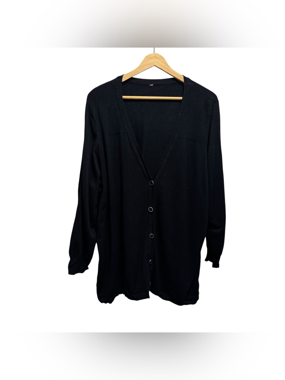 Pennington's Black Vneck Button Front Cardigan Sweater Size 3X